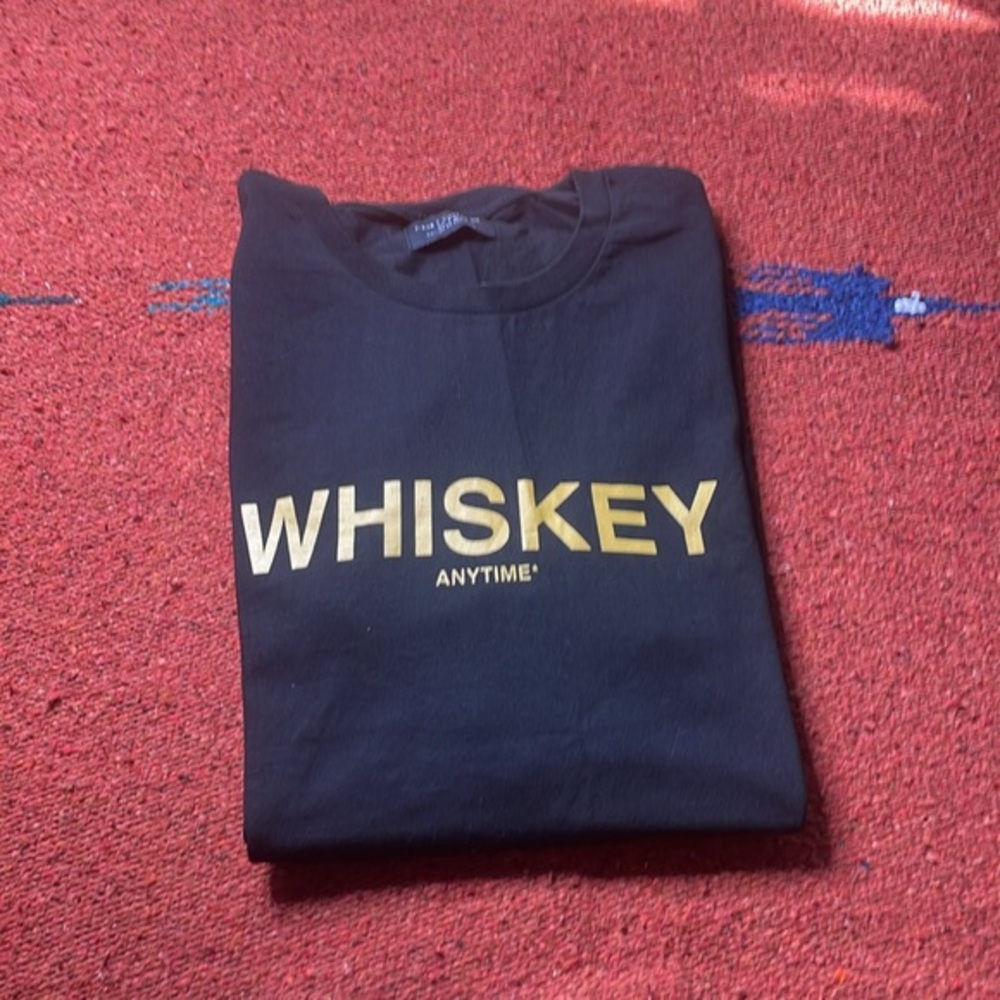 T-Bar Cotton On Whiskey *Anytime‎ Gold Black Mens XL Tee